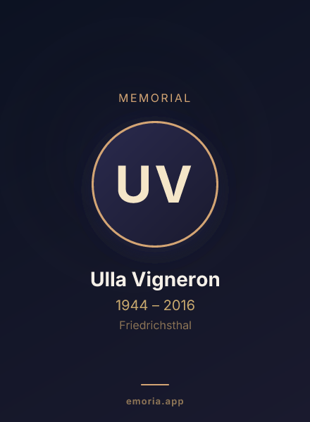 Memorial portrait of Ulla Vigneron