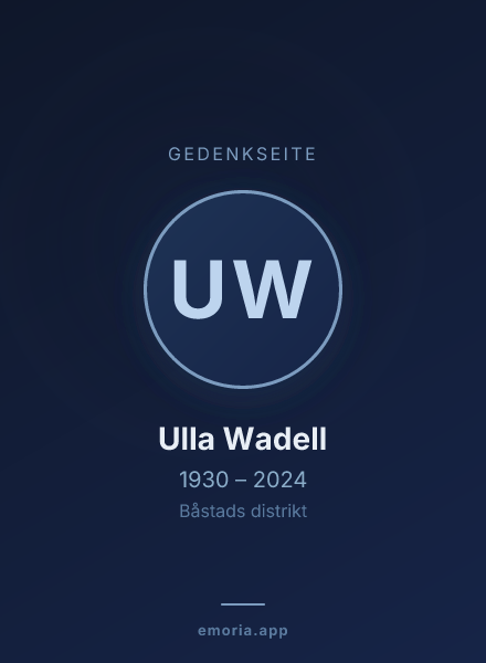 Gedenkportrait von Ulla Wadell