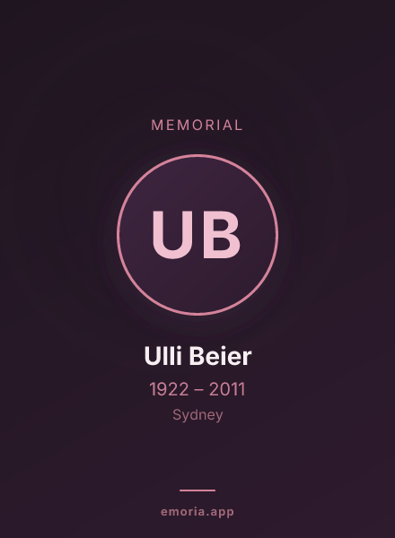 Memorial portrait of Ulli Beier