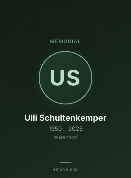 Memorial portrait of Ulli Schultenkemper