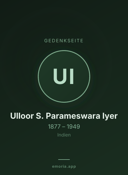 Gedenkportrait von Ulloor S. Parameswara Iyer