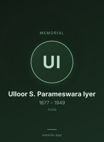 Memorial portrait of Ulloor S. Parameswara Iyer