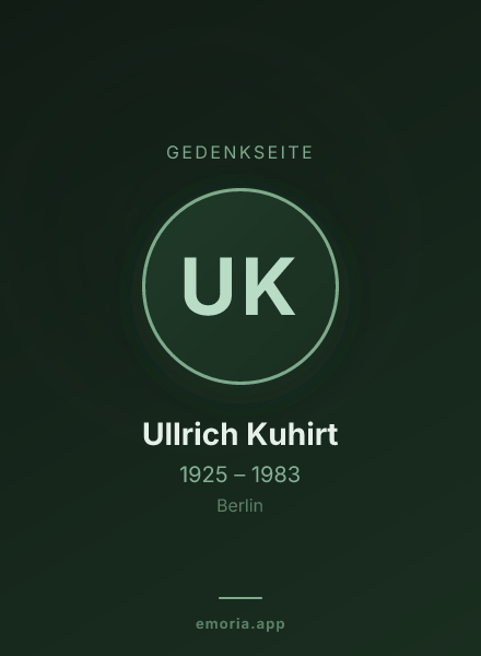 Gedenkportrait von Ullrich Kuhirt