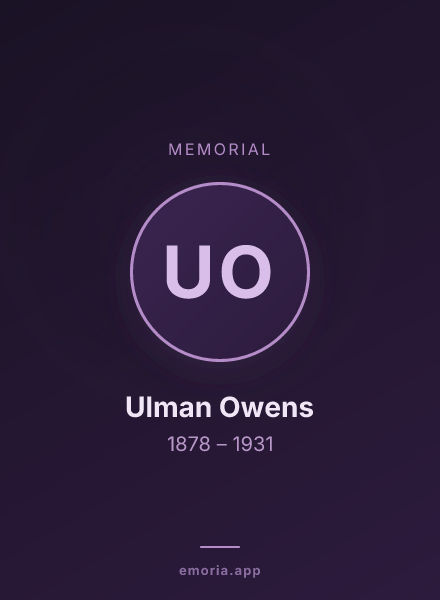 Memorial portrait of Ulman Owens