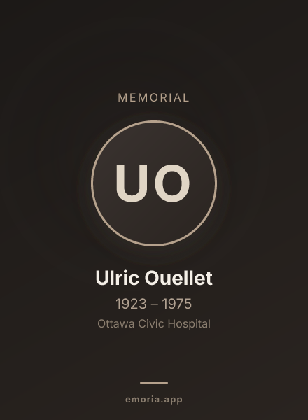 Memorial portrait of Ulric Ouellet