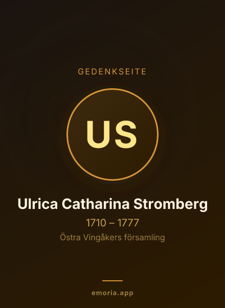 Gedenkportrait von Ulrica Catharina Stromberg