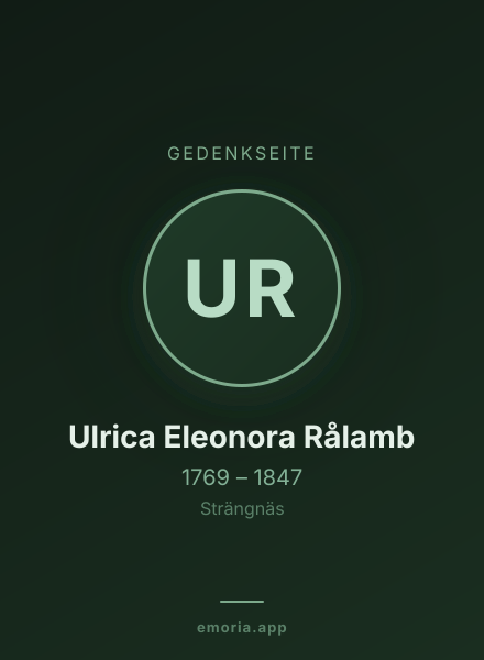 Gedenkportrait von Ulrica Eleonora Rålamb