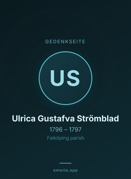 Gedenkportrait von Ulrica Gustafva Strömblad