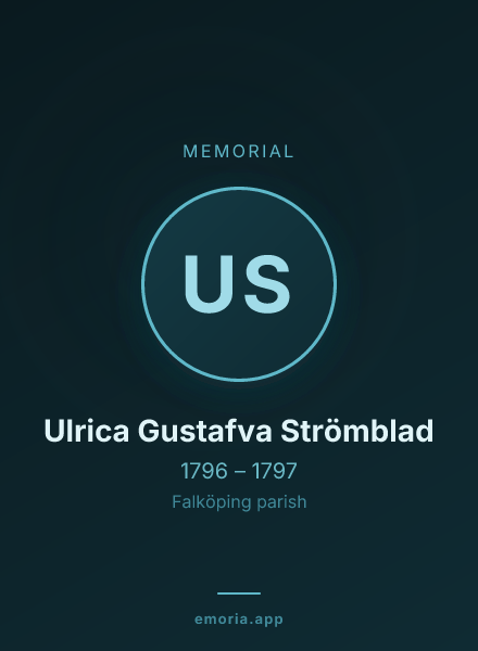 Memorial portrait of Ulrica Gustafva Strömblad