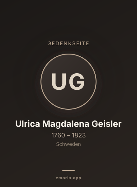 Gedenkportrait von Ulrica Magdalena Geisler
