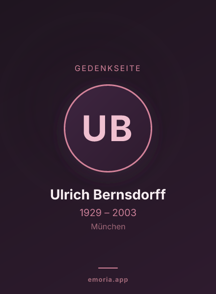 Gedenkportrait von Ulrich Bernsdorff