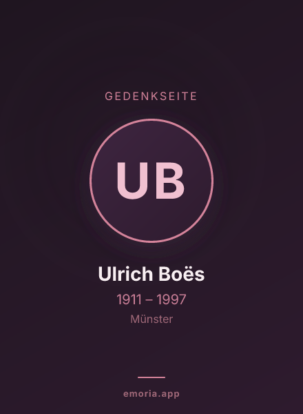 Gedenkportrait von Ulrich Boës