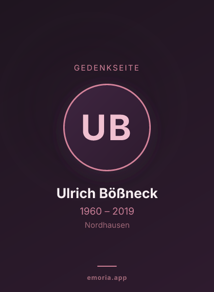 Gedenkportrait von Ulrich Bößneck