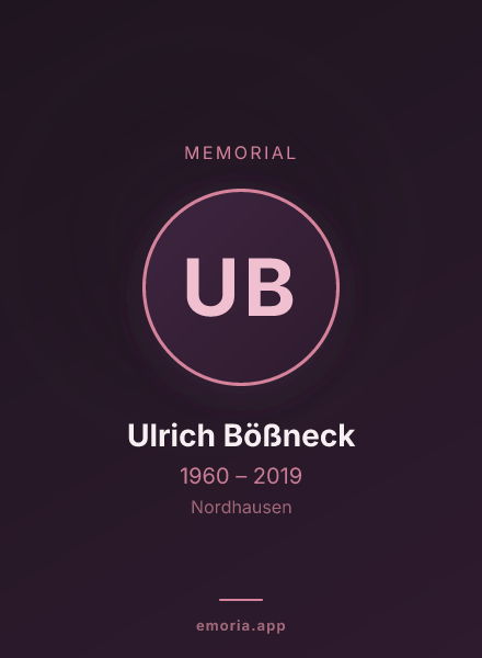 Memorial portrait of Ulrich Bößneck