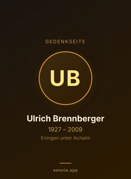 Gedenkportrait von Ulrich Brennberger