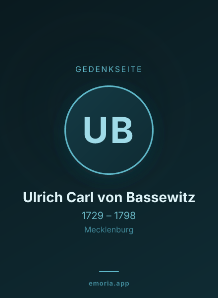 Gedenkportrait von Ulrich Carl von Bassewitz