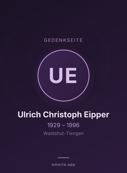 Gedenkportrait von Ulrich Christoph Eipper