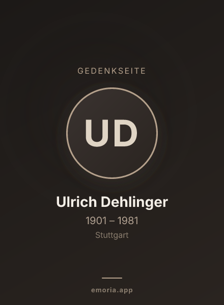 Gedenkportrait von Ulrich Dehlinger