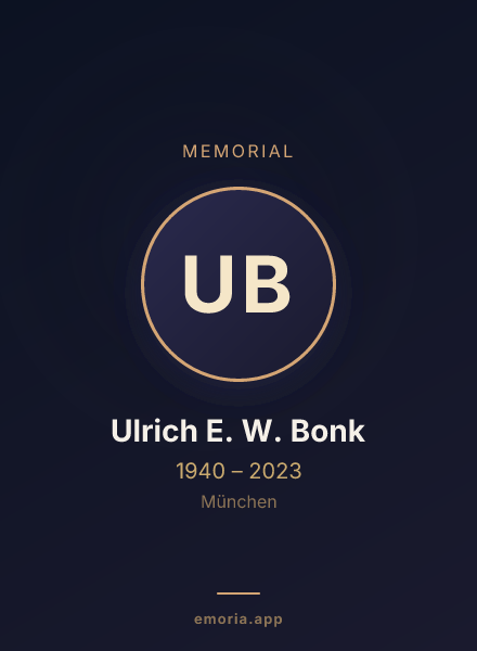 Memorial portrait of Ulrich E. W. Bonk