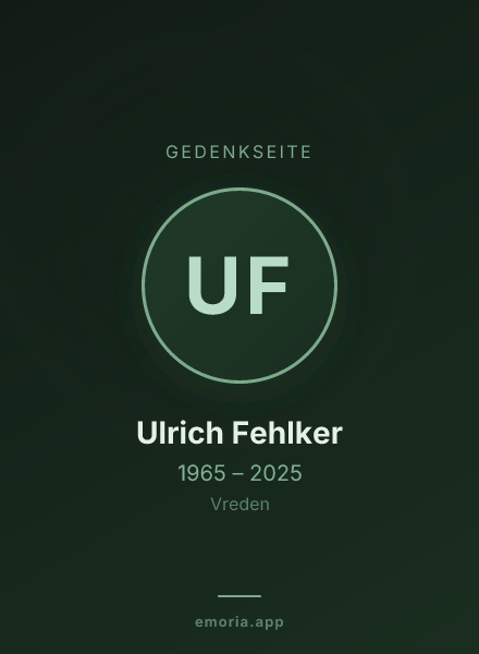 Gedenkportrait von Ulrich Fehlker