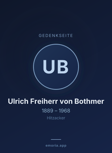 Gedenkportrait von Ulrich Freiherr von Bothmer