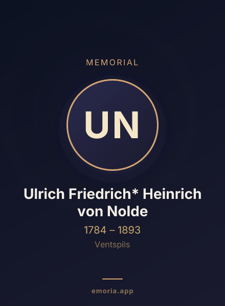Memorial portrait of Ulrich Friedrich* Heinrich von Nolde