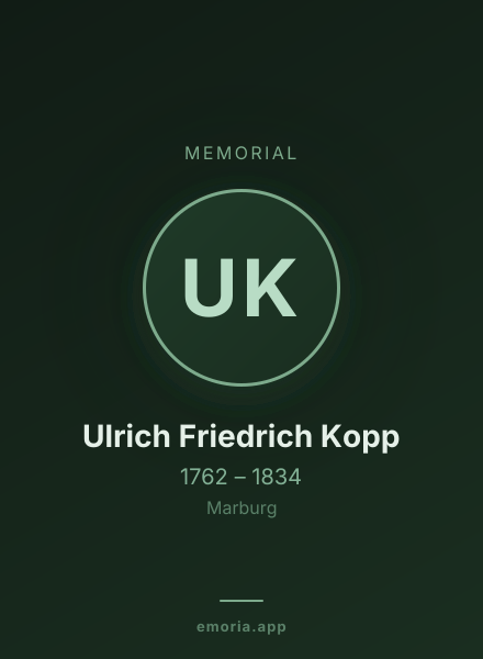 Memorial portrait of Ulrich Friedrich Kopp