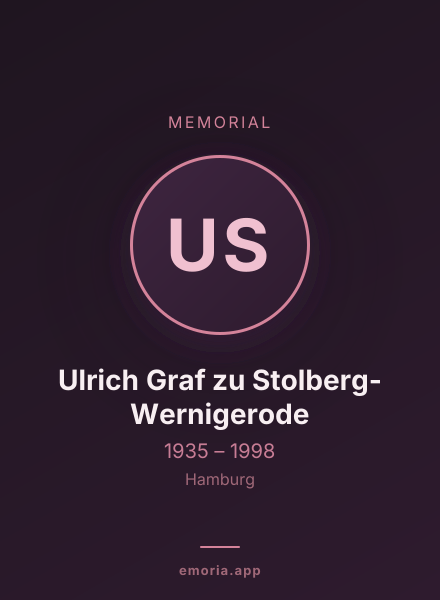 Memorial portrait of Ulrich Graf zu Stolberg-Wernigerode