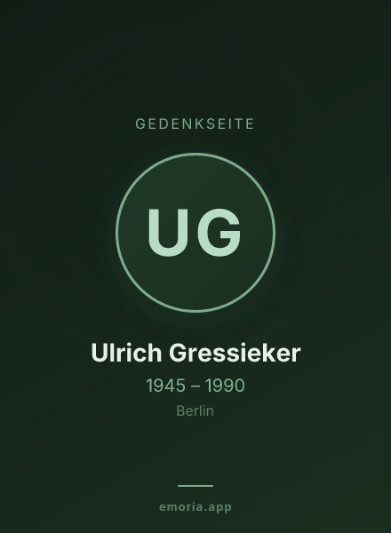 Gedenkportrait von Ulrich Gressieker