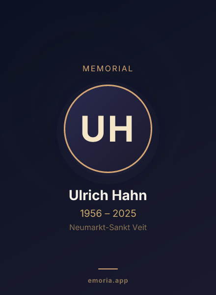 Memorial portrait of Ulrich Hahn