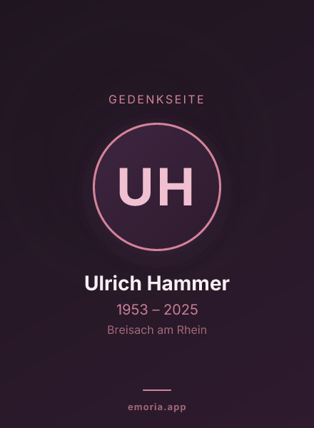 Gedenkportrait von Ulrich Hammer