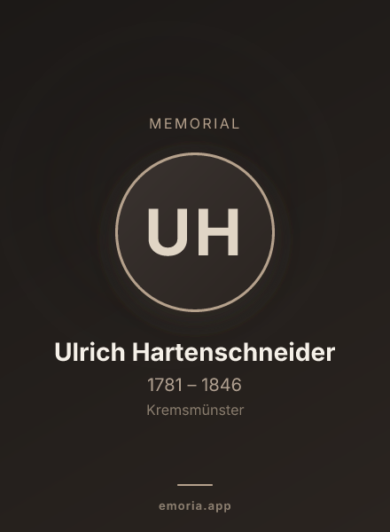 Memorial portrait of Ulrich Hartenschneider