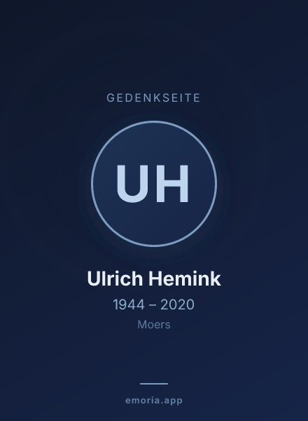 Gedenkportrait von Ulrich Hemink