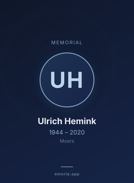 Memorial portrait of Ulrich Hemink