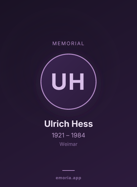 Memorial portrait of Ulrich Hess