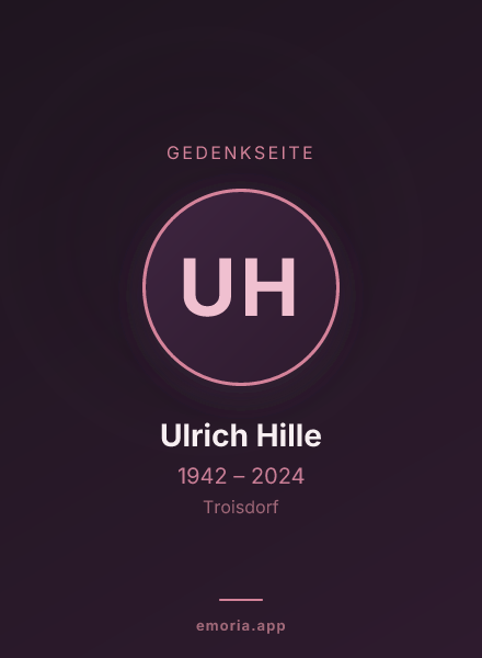 Gedenkportrait von Ulrich Hille