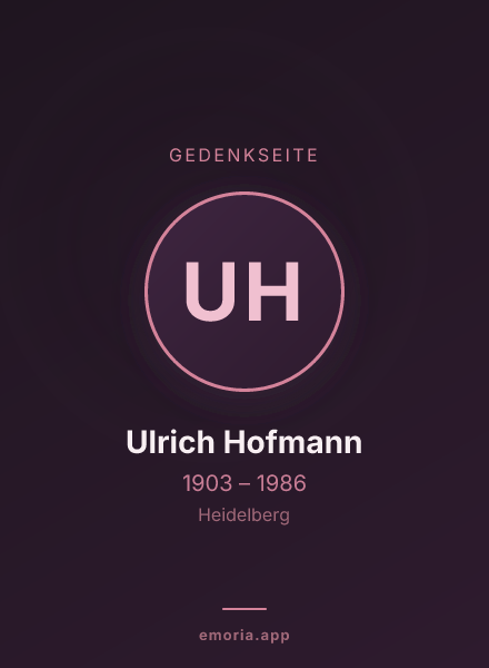 Gedenkportrait von Ulrich Hofmann