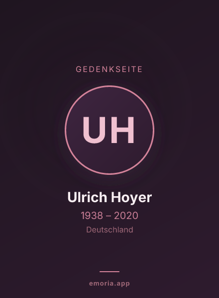 Gedenkportrait von Ulrich Hoyer
