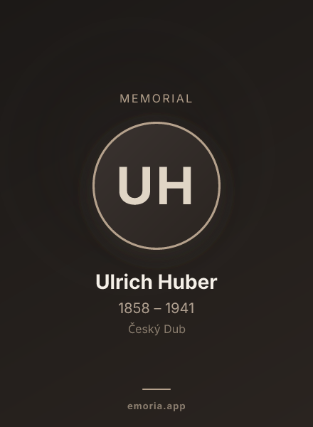 Memorial portrait of Ulrich Huber