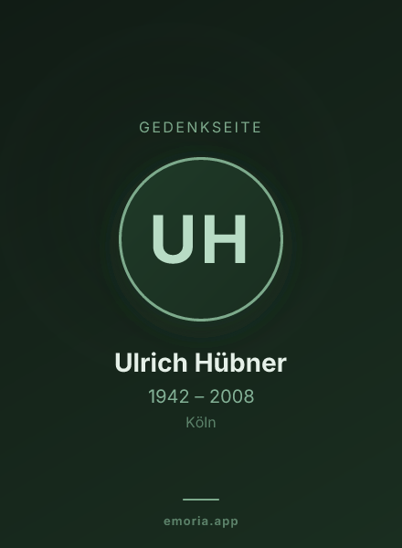 Gedenkportrait von Ulrich Hübner