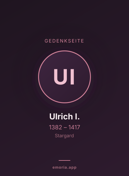 Gedenkportrait von Ulrich I.