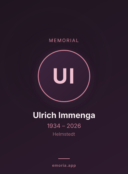 Memorial portrait of Ulrich Immenga