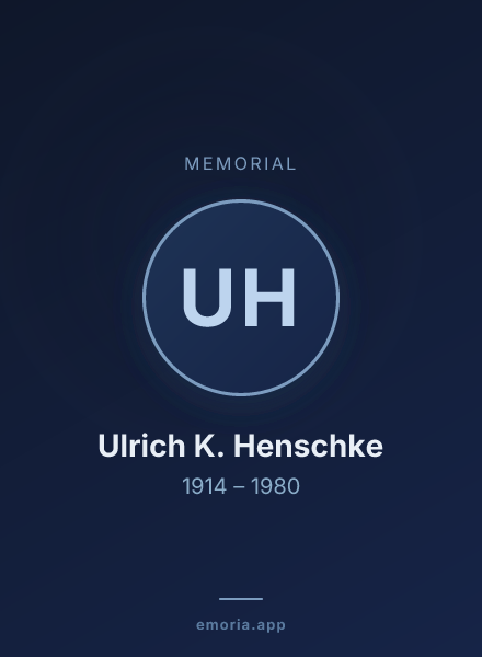 Memorial portrait of Ulrich K. Henschke