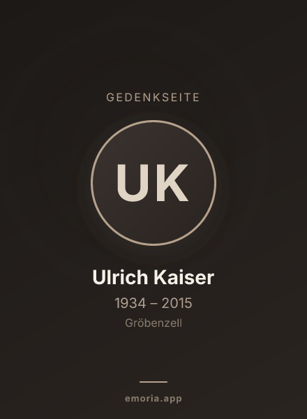 Gedenkportrait von Ulrich Kaiser