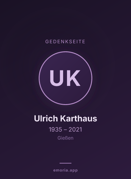 Gedenkportrait von Ulrich Karthaus