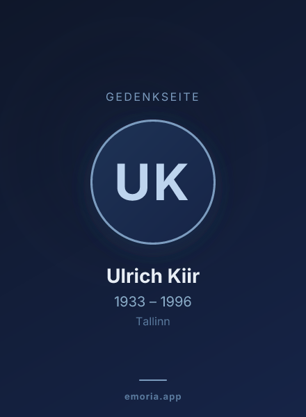 Gedenkportrait von Ulrich Kiir