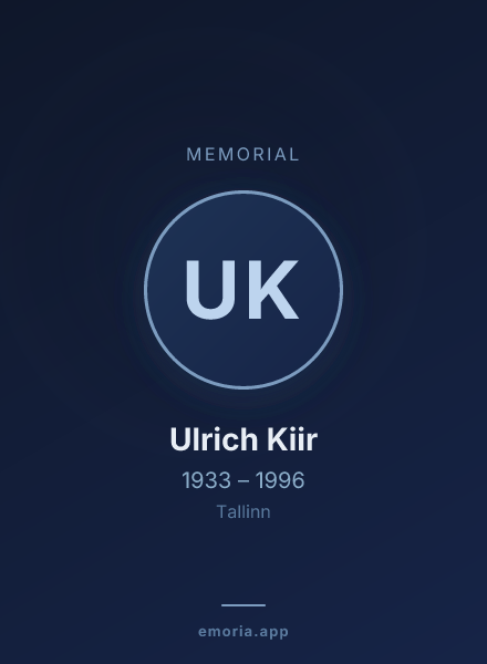 Memorial portrait of Ulrich Kiir
