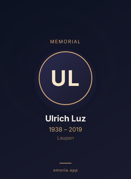 Memorial portrait of Ulrich Luz