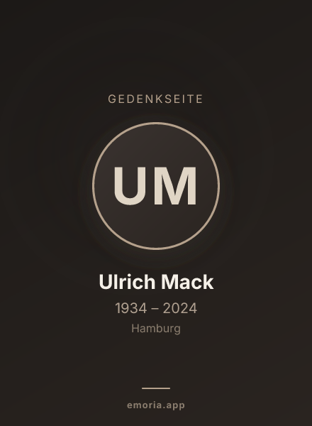 Gedenkportrait von Ulrich Mack