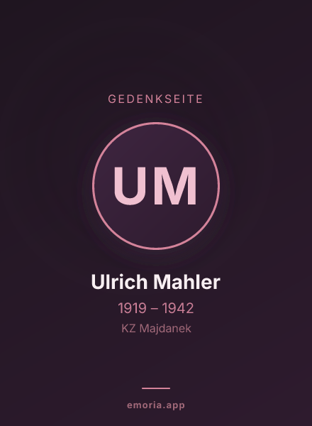 Gedenkportrait von Ulrich Mahler